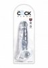 King Cock duże dildo - 8'' Cock with Balls sztuczny penis (przezroczysty) 